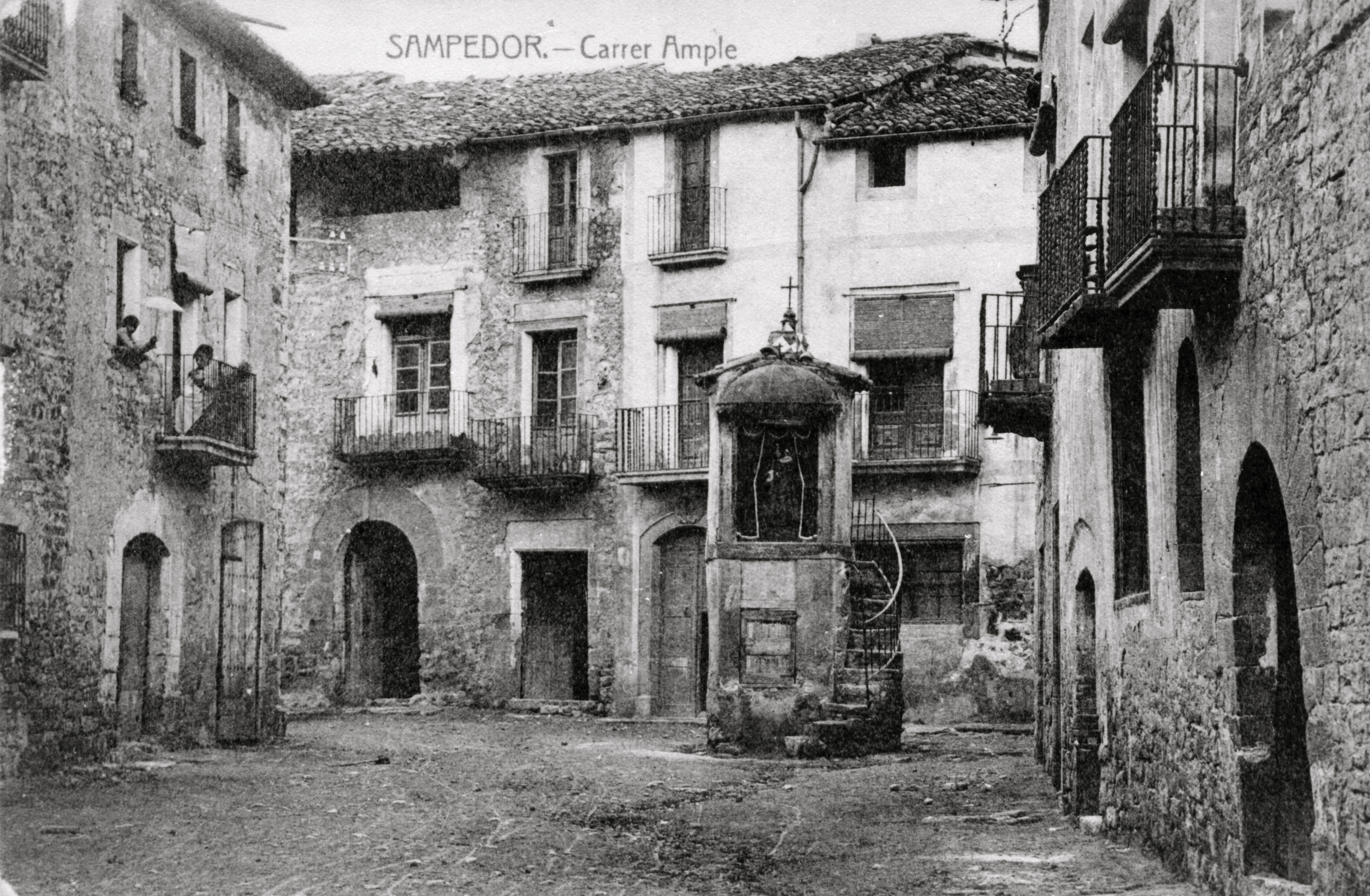 Cruïlla dels carrers Ample i del Pou 1920